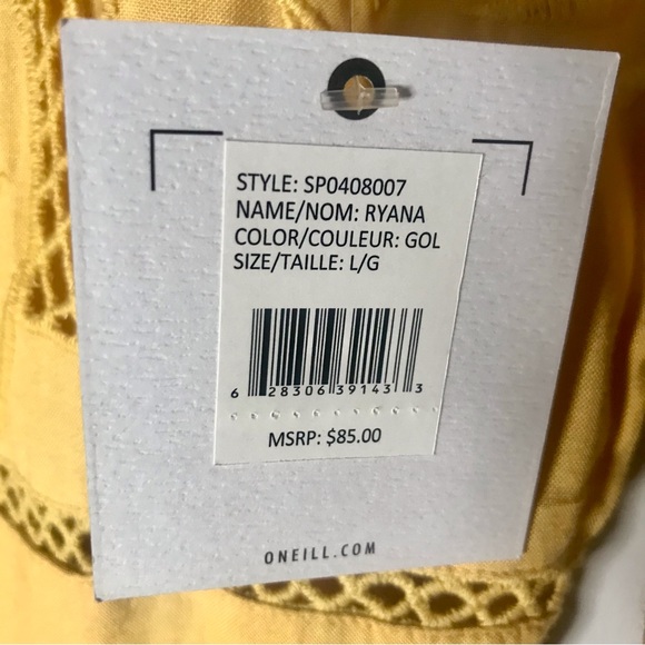NWT Bohemian O’Neill Rayna Romper loose fit yellow large tomatogirl vibes - Picture 4 of 8